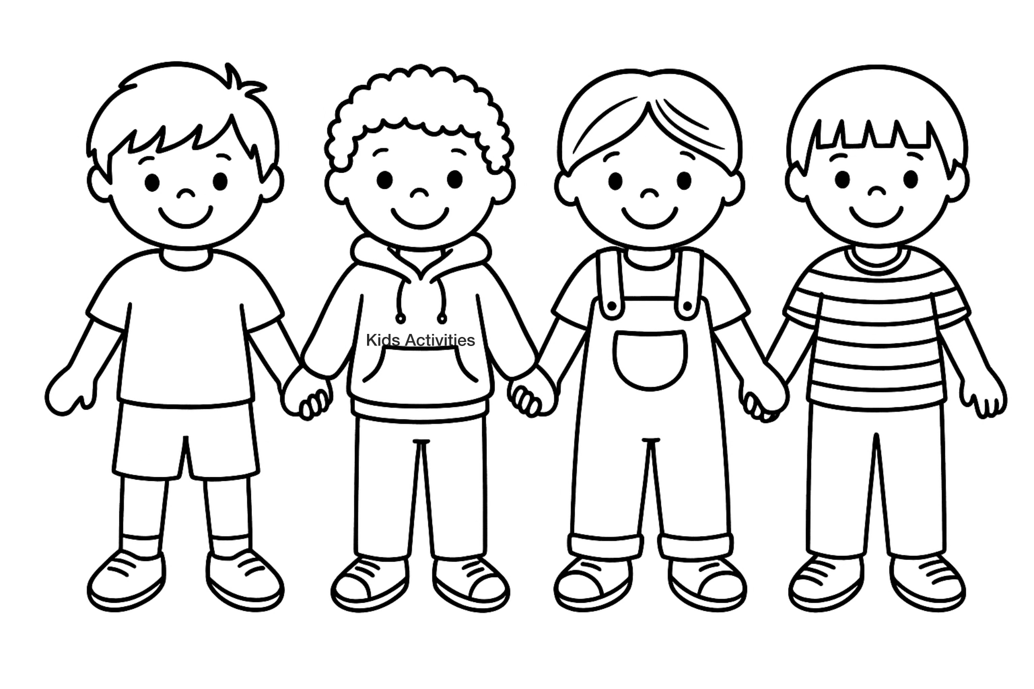 Coloring pages of different children - Kids Activities