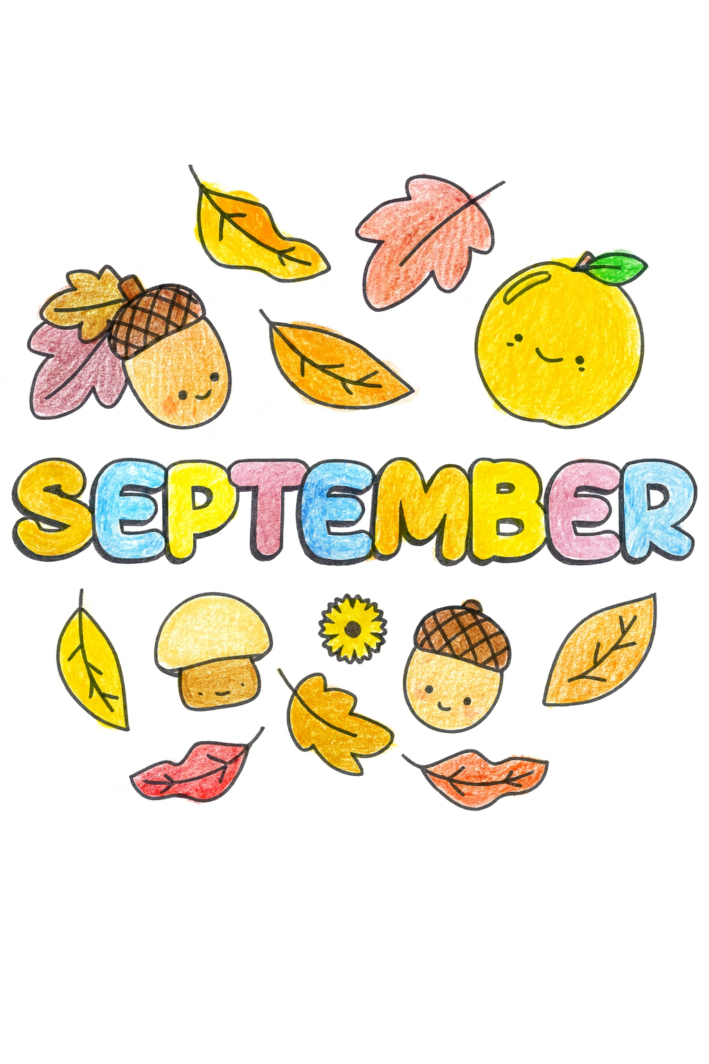 Fall Month Coloring Activity