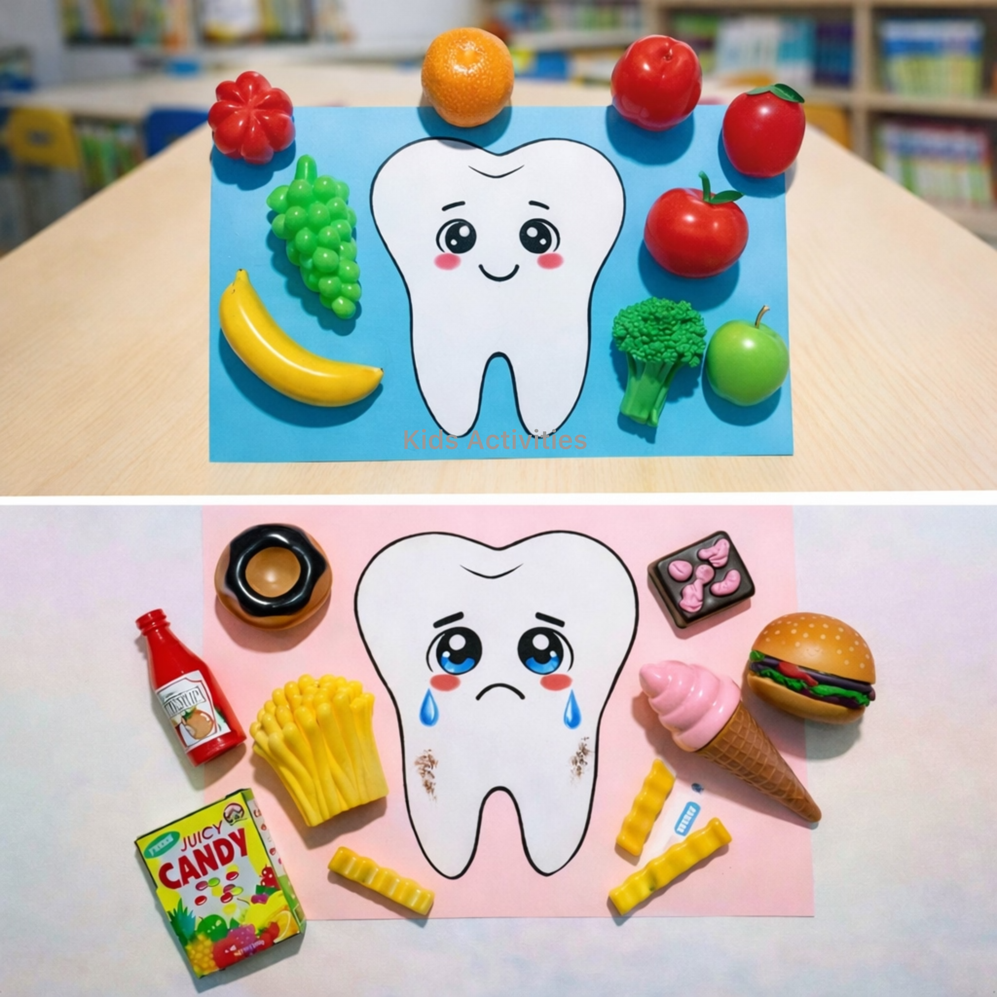 Healthy foods makes happy teeth